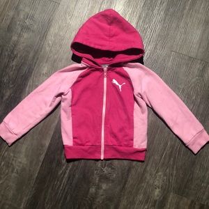 4/$20 Girls Puma Zip Up Hooded Sweatshirt Sz 3